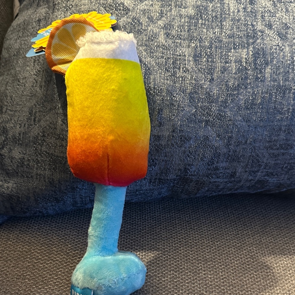 Colorful Dog  Toy with Blue and Yellow Sunrise Mimosa XS-S BNWT